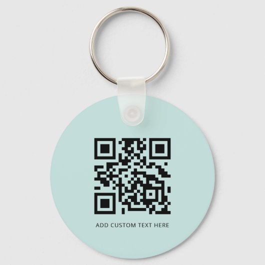 Moderne zakelijke Logo QR-code lichte Turquoise Sleutelhanger (Achterkant)