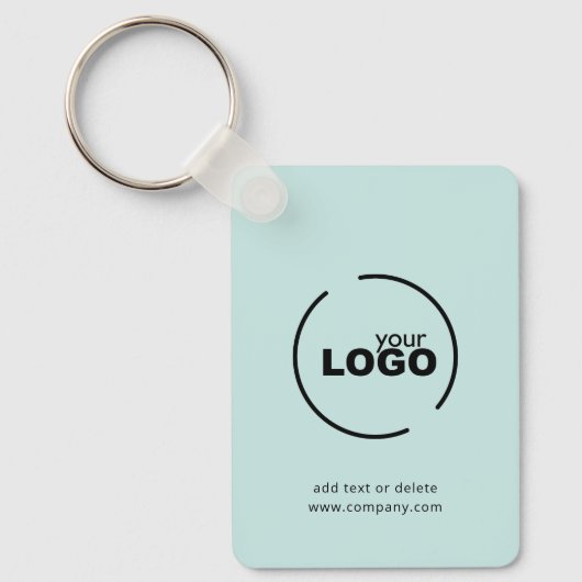 Moderne zakelijke Logo QR-code lichte Turquoise Sleutelhanger (Voorkant)