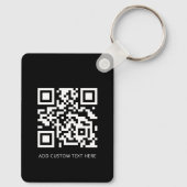 Moderne zakelijke Logo QR-code lichte Turquoise Sleutelhanger (Achterkant)