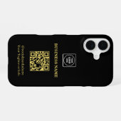 Moderne zakelijke logo QR-code promo iphone hoes 16 Hoesje (Achterkant horizontaal)