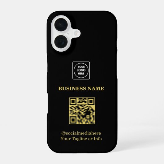 Moderne zakelijke logo QR-code promo iphone hoes 16 Hoesje (Achterkant)