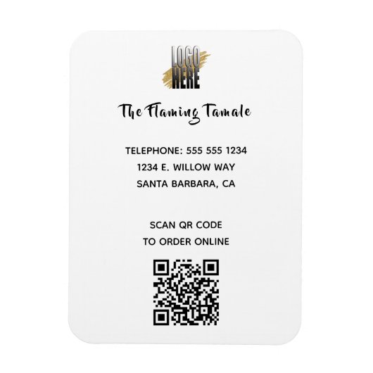 Moderne zakelijke Logo QR-code - promotie Magneet (Verticaal)