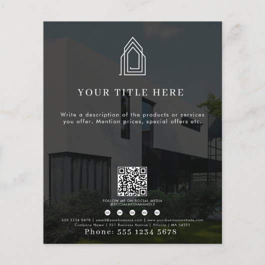 Moderne zakelijke Logo QR-code Social Media Foto Flyer (Voorkant)