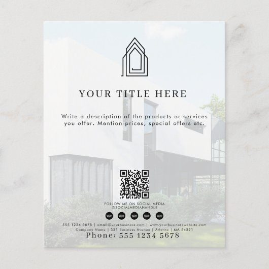 Moderne zakelijke Logo QR-code Social Media Foto Flyer (Voorkant)