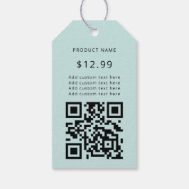 Moderne zakelijke Logo QR-code Turquoise Price Lab Cadeaulabel