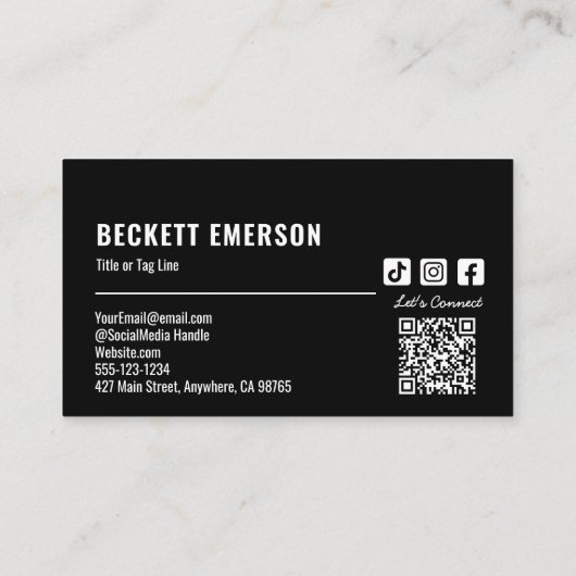 Moderne zakelijke Logo QR-code Visitekaartje (Achterkant)