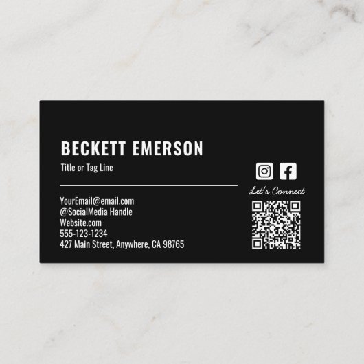 Moderne zakelijke Logo QR-code Visitekaartje (Achterkant)