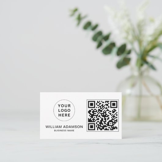 Moderne zakelijke Logo, QR-code | White Profession Visitekaartje (Staand voorkant)
