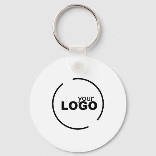Moderne zakelijke Logo QR-code wit Sleutelhanger (Voorkant)