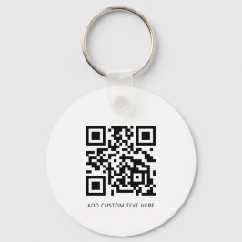 Moderne zakelijke Logo QR-code wit Sleutelhanger