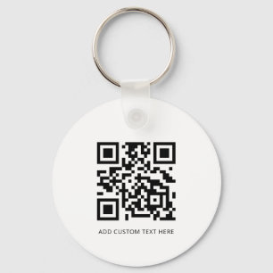 Moderne zakelijke Logo QR-code wit Sleutelhanger