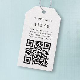 Moderne zakelijke Logo QR Code Witte Prijs Labels Cadeaulabel