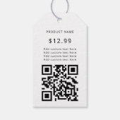 Moderne zakelijke Logo QR Code Witte Prijs Labels Cadeaulabel (Achterkant)