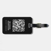 Moderne zakelijke Logo QR-code zwart Bagagelabel (Achterkant horizontaal)