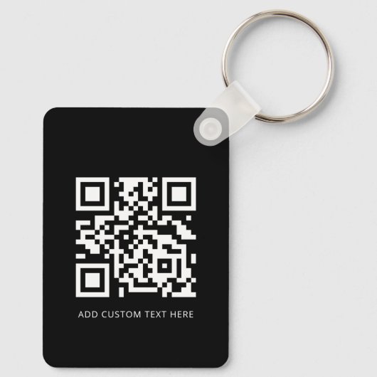Moderne zakelijke Logo QR-code zwart-wit Sleutelhanger (Achterkant)