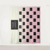 Moderne zakelijke Logo roze ombre Fair achtergrond Wandkleed (Voorkant)