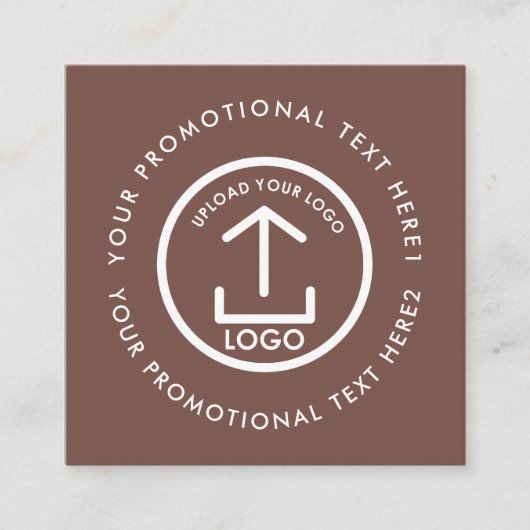 Moderne zakelijke Logo scanbare QR-code Terracotta Vierkante Visitekaartje (Voorkant)