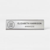 Moderne zakelijke Logo Silver Bureau Naambordje (Voorkant)