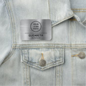 Moderne zakelijke Logo Silver Naamplaatje (In situ)