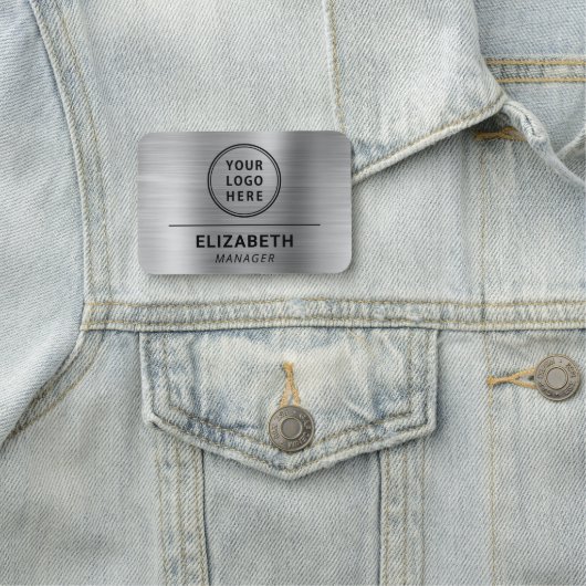 Moderne zakelijke Logo Silver Naamplaatje (In situ)