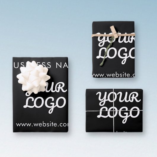 Moderne zakelijke Logo & tekst | Bewerkbare kleur Inpakpapier Vel