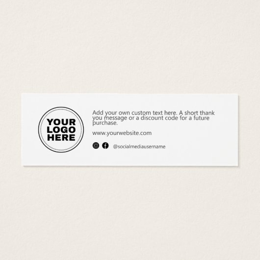 Moderne zakelijke Logo voor script - Hartelijk dan Mini Visitekaartjes (Achterkant)