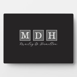 Moderne Zakelijke Monogramnaam Fotoplaat