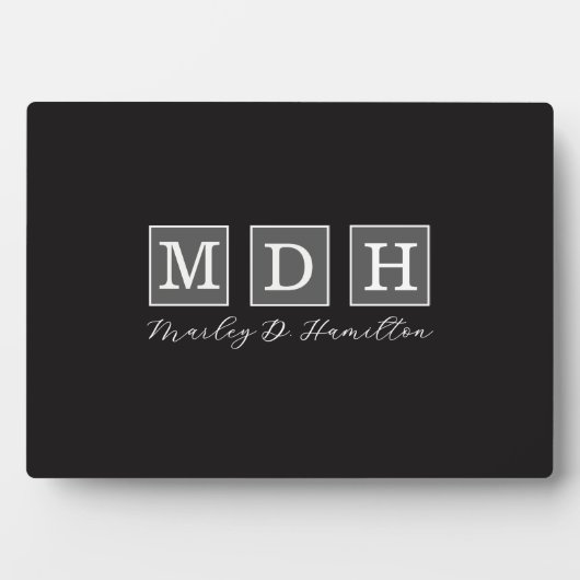 Moderne Zakelijke Monogramnaam Fotoplaat (voorkant)