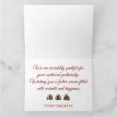 Moderne zakelijke natuur gevouwen kerstkaart kaart (Binnen)