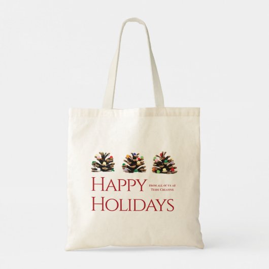 Moderne zakelijke natuur Merry Christmas canvas ta Tote Bag (Achterkant)