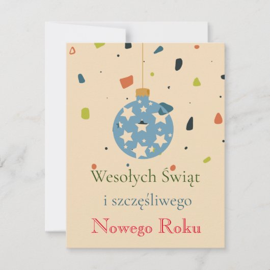 Moderne zakelijke Poolse kerst Wesołych Świąt Feestdagenkaart (Voorkant)