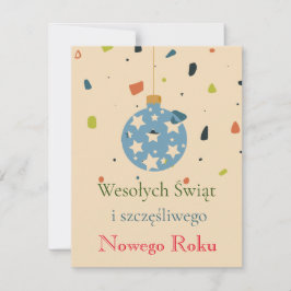 Moderne zakelijke Poolse kerst Wesołych Świąt Feestdagenkaart