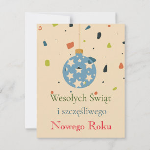 Moderne zakelijke Poolse kerst Wesołych Świąt Feestdagenkaart