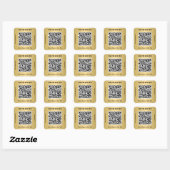 Moderne Zakelijke QR-code Goud Vierkante Sticker (Vel)