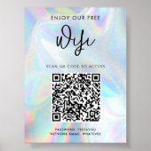 Moderne zakelijke QR-code holografische WiFi-toega Poster (Voorkant)