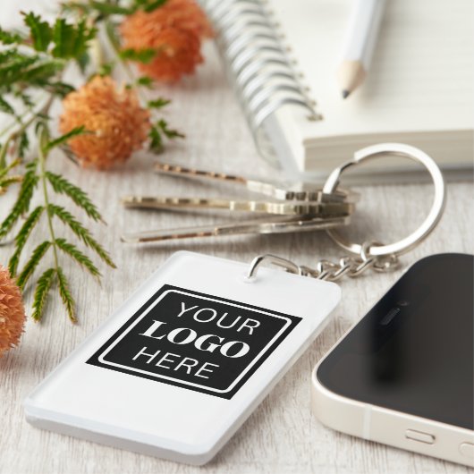 Moderne zakelijke QR-code Sleutelhanger (Voorkant Rechts)