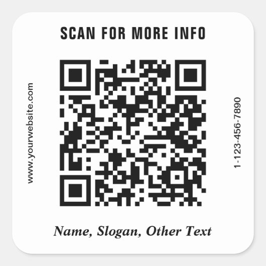 Moderne zakelijke QR-code Vierkante Sticker (Voorkant)