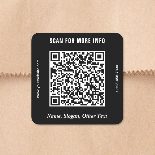 Moderne Zakelijke QR-code Zwart Vierkante Sticker
