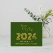 Moderne zakelijke queer code- groen folie feestdagen briefkaart (Staand Voorkant)