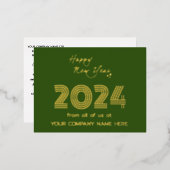 Moderne zakelijke queer code- groen folie feestdagen briefkaart (Voorkant / Achterkant)