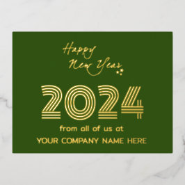 Moderne zakelijke queer code- groen folie feestdagen briefkaart