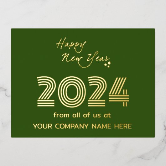 Moderne zakelijke queer code- groen folie feestdagen briefkaart (Voorkant)