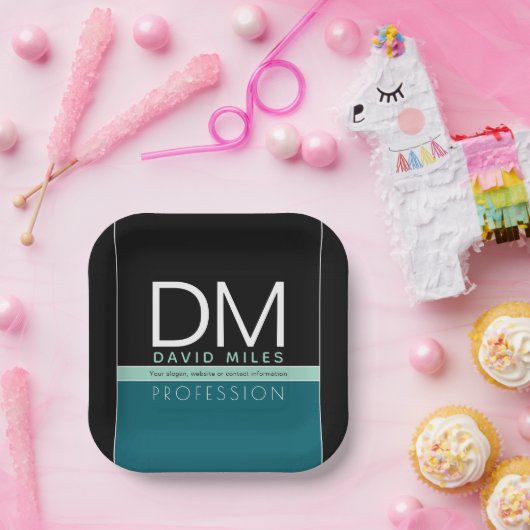 Moderne zakelijke Sjabloon | Alle kleuren  Papieren Bordje (Feest)