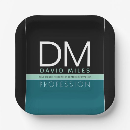 Moderne zakelijke Sjabloon | Alle kleuren  Papieren Bordje (Voorkant)