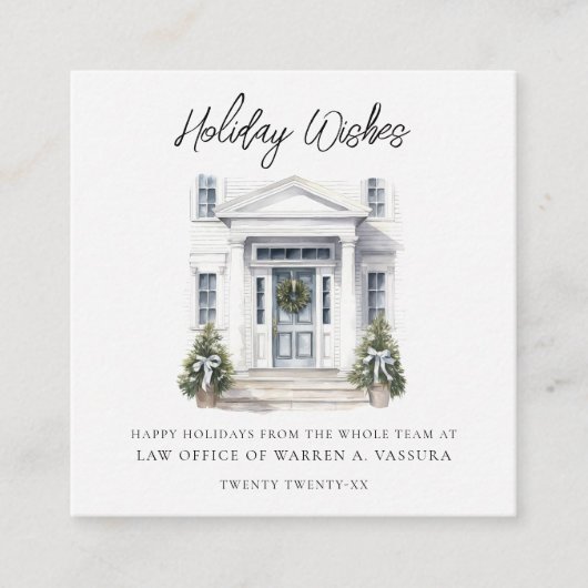 Moderne zakelijke vakantiewensen vierkante visitekaartje (Voorkant)