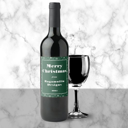 Moderne zakelijke vrolijke kerst wijn etiket