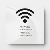 Moderne Zakelijke Wifi Netwerk en Wachtwoord Zwart Fotoplaat (Voorkant)
