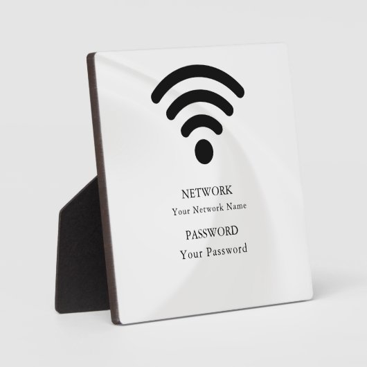 Moderne Zakelijke Wifi Netwerk en Wachtwoord Zwart Fotoplaat (Voorkant)