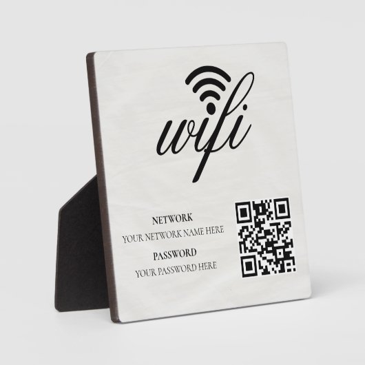 Moderne Zakelijke Wifi Netwerk en Wachtwoord Zwart Fotoplaat (Voorkant)