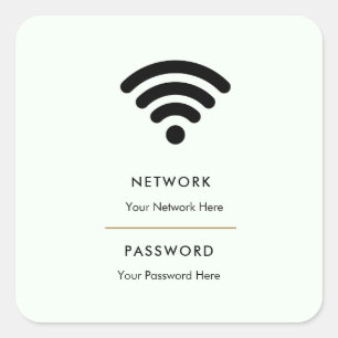 Moderne zakelijke wifi-netwerkvoetstuk vierkante sticker
